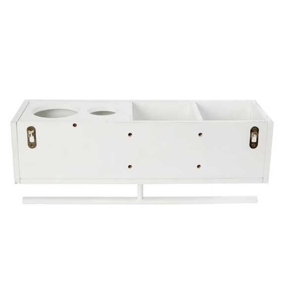 NIB White Organization Bathroom Wall Shelf with Towel Bar! - Picture 4 of 7